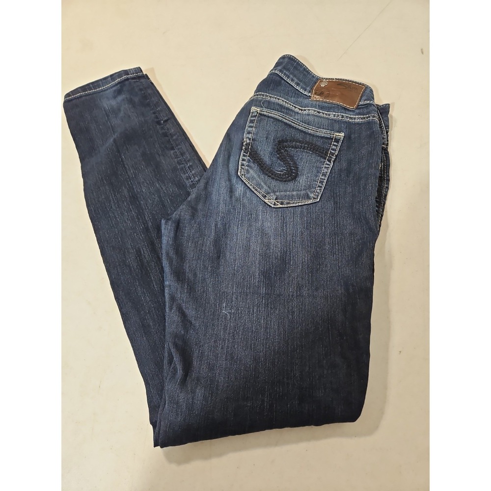 Silver Suki Jegging Womens W28XL31 Dark Wash Jeans mid rise Denim (1849